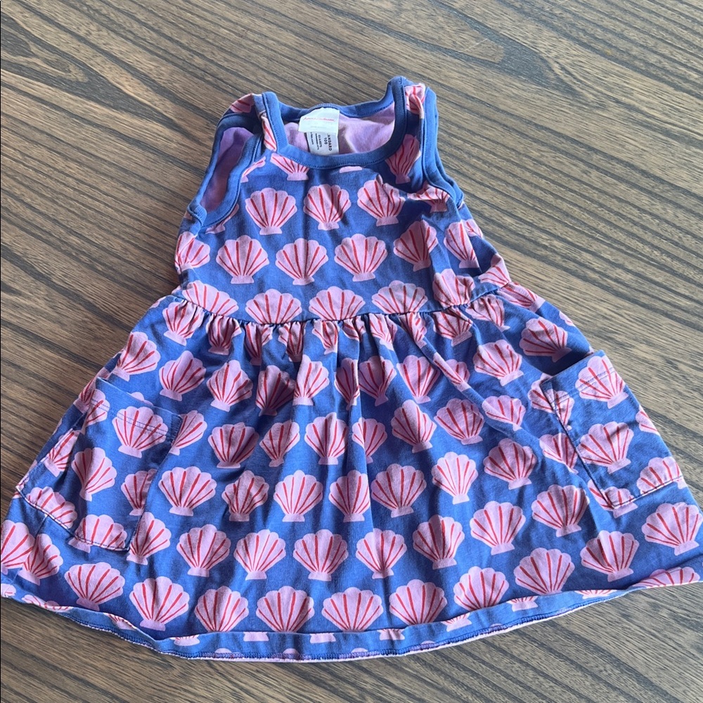 Hanna Andersson Blue and Pink Shell Print Dress